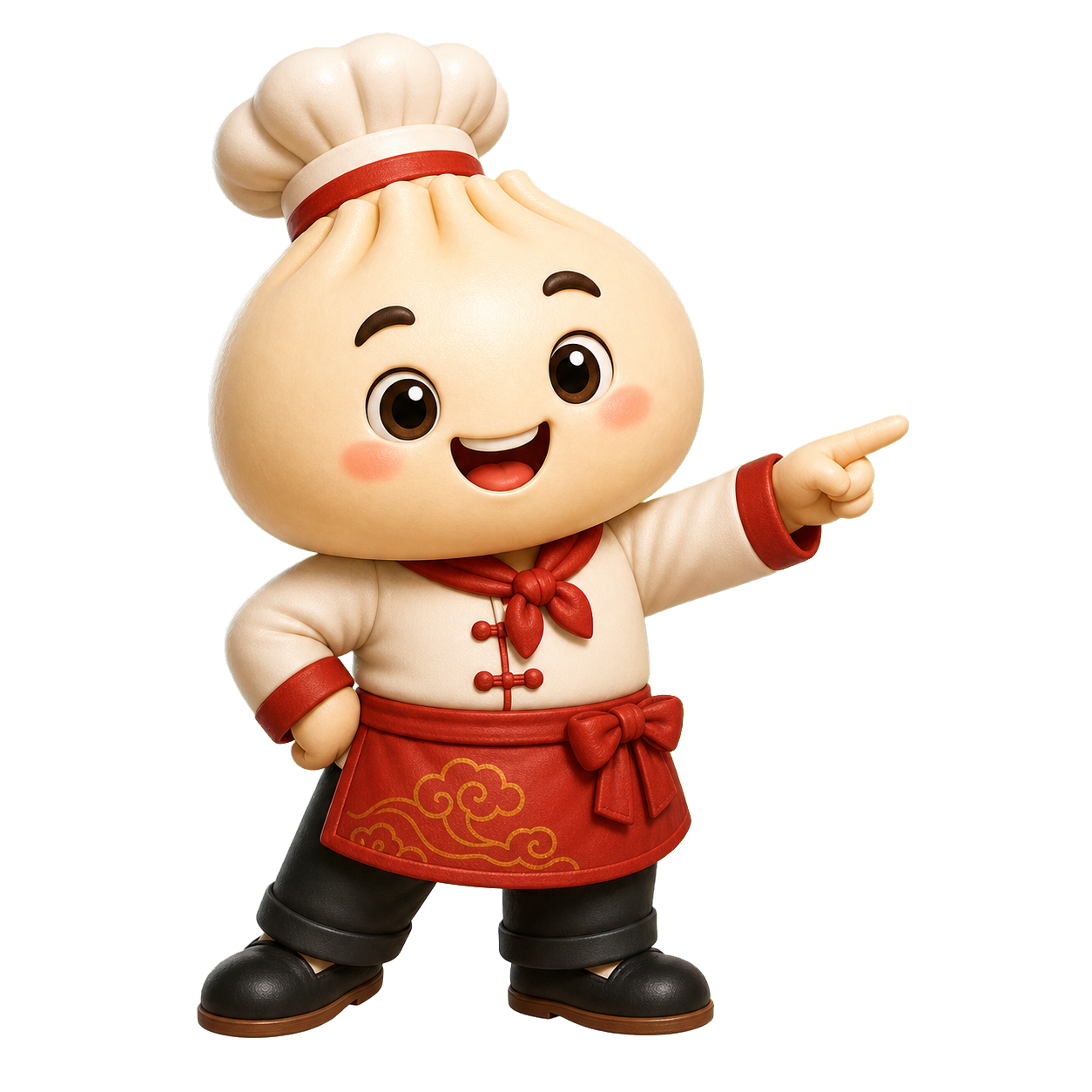 Bao pointing toward the page calls to action